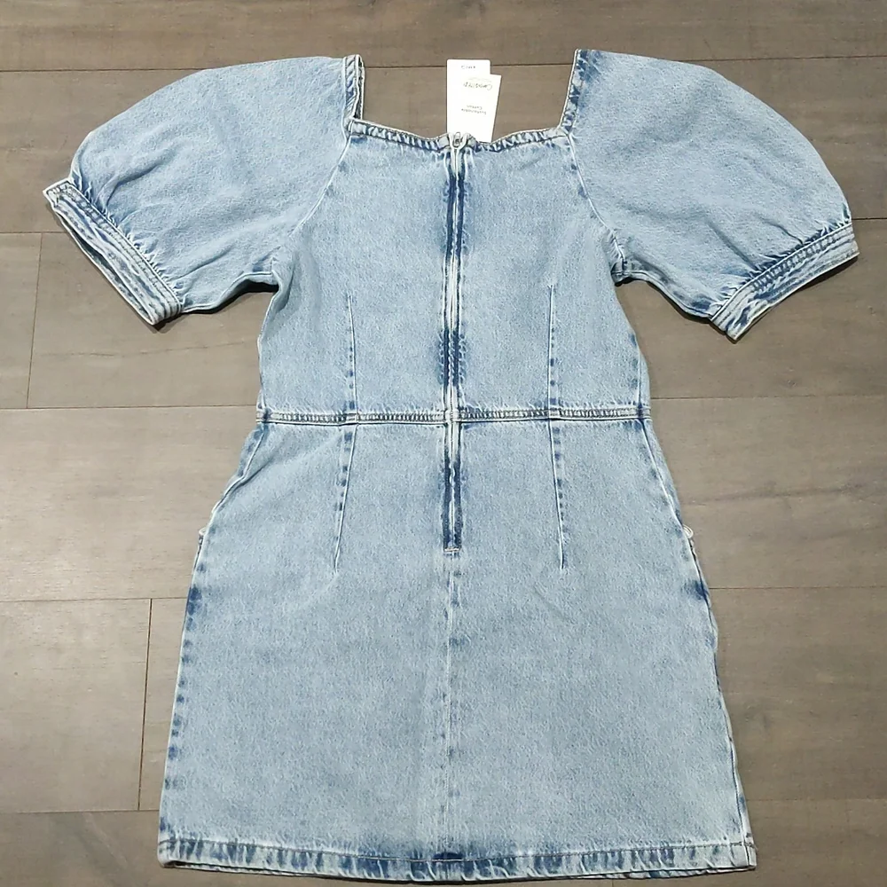 MANGO Puff Sleeve Denim Dress - Picture 3 of 7